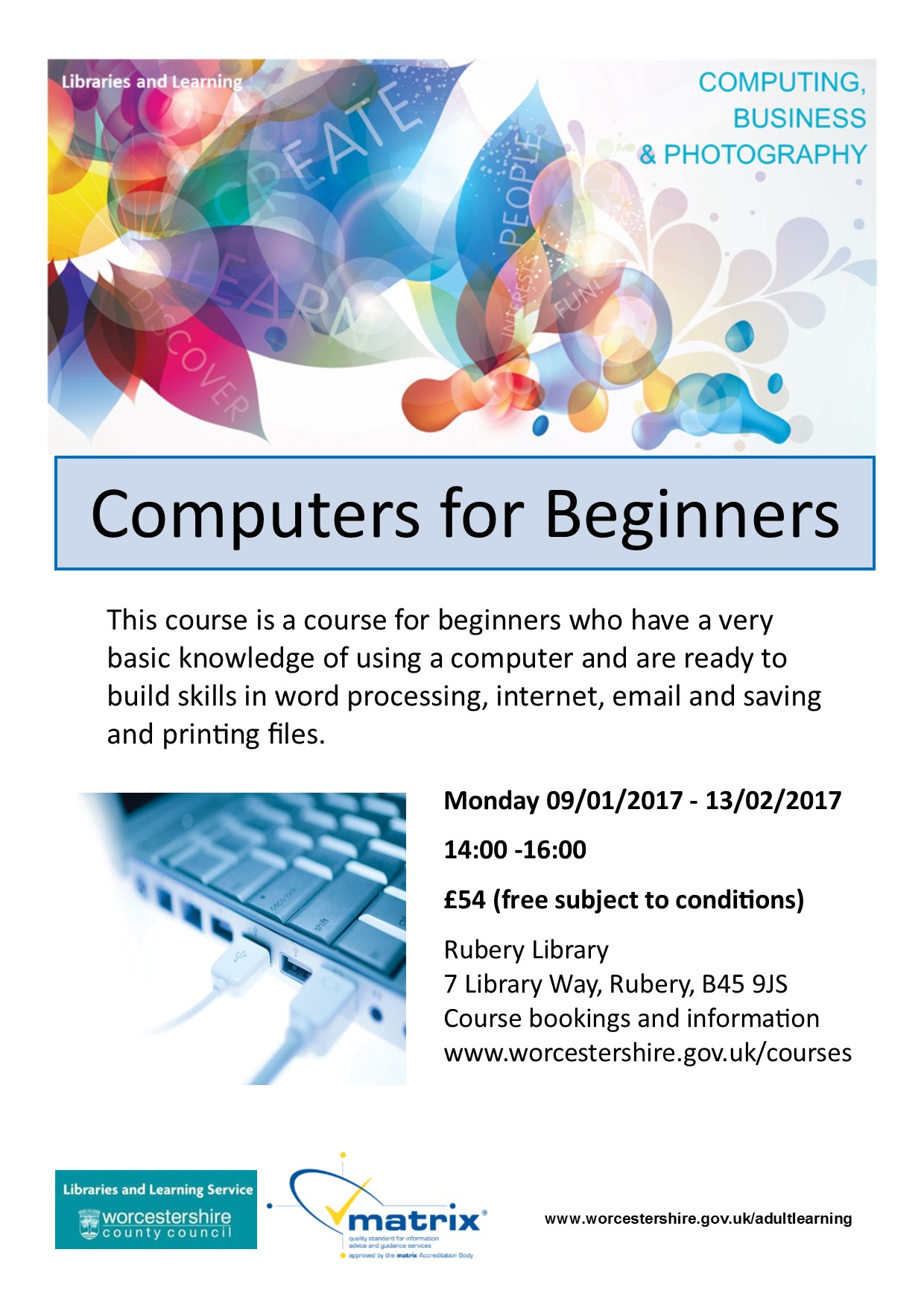 Computers for Beginners Rubery Village Community site